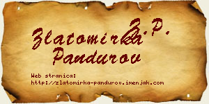Zlatomirka Pandurov vizit kartica